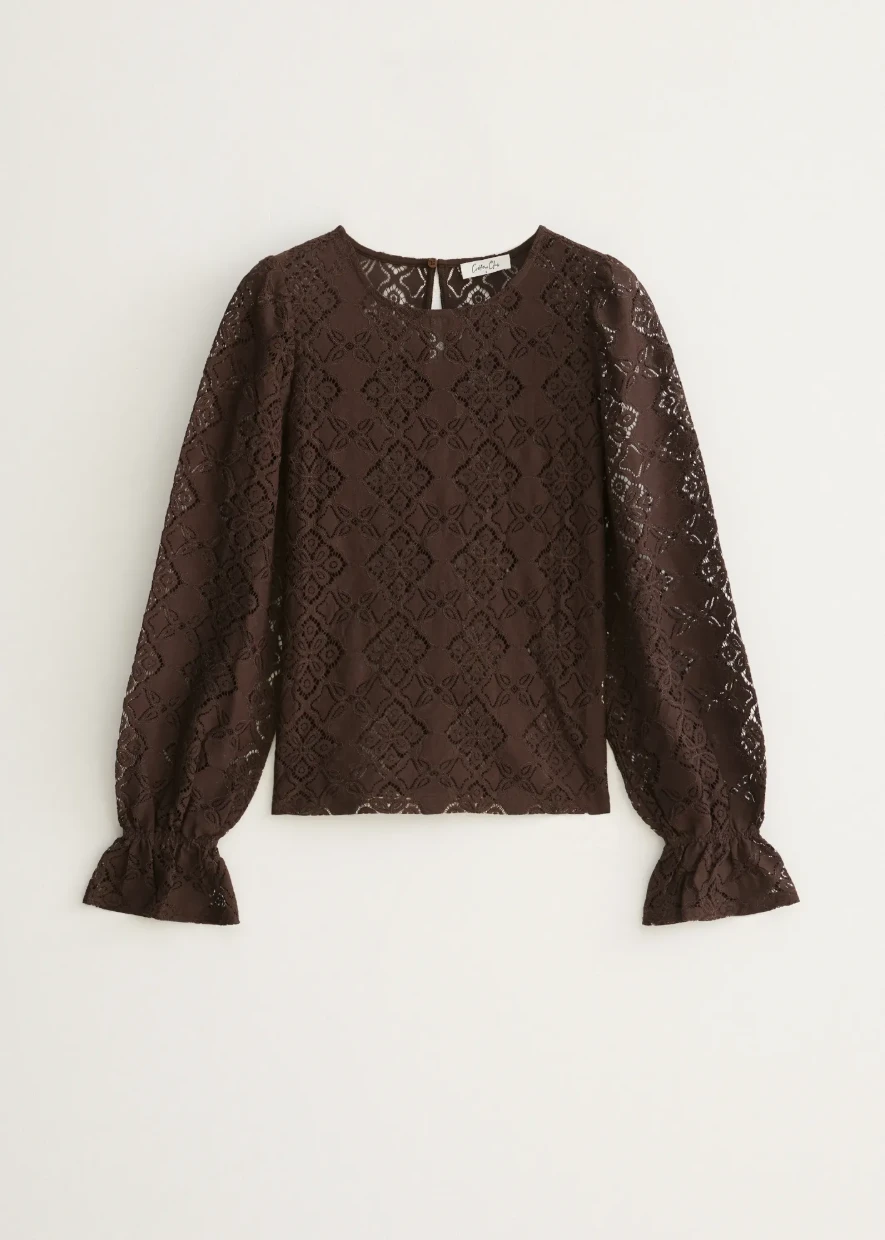 Picture of Diamond Lace Ruffle Top