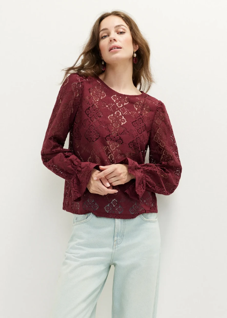 Picture of Diamond Lace Ruffle Top