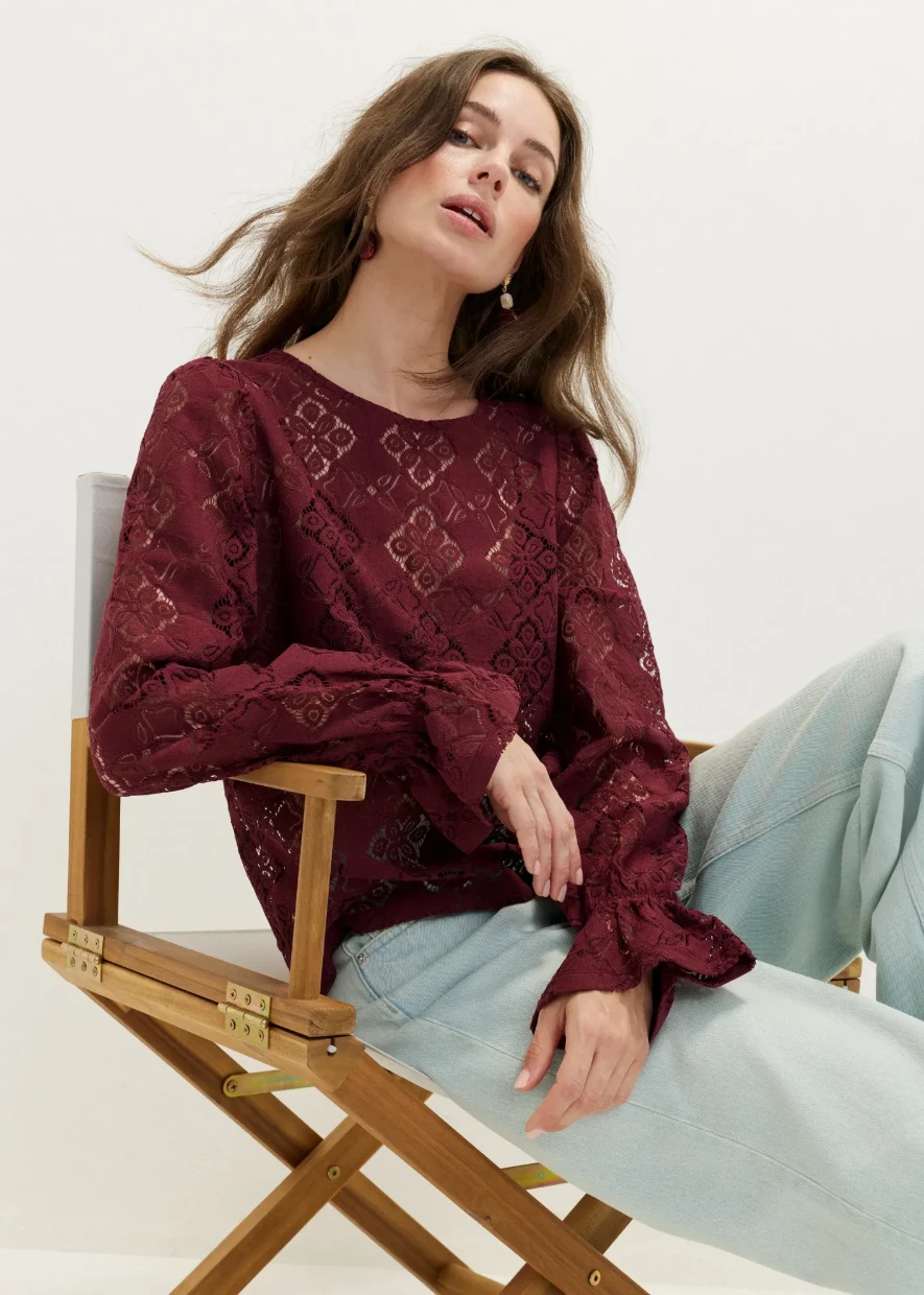 Picture of Diamond Lace Ruffle Top