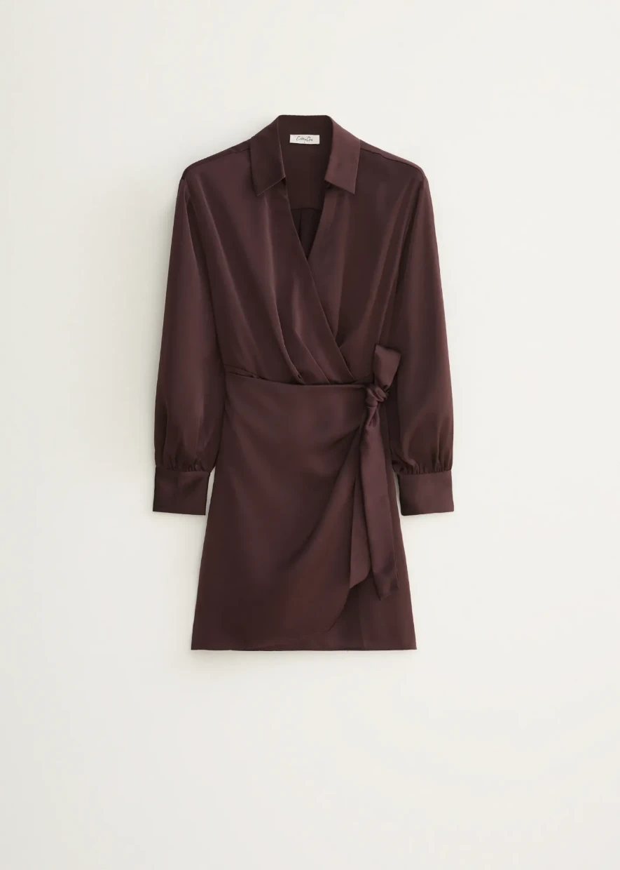 Picture of Satin Wrap Mini Dress
