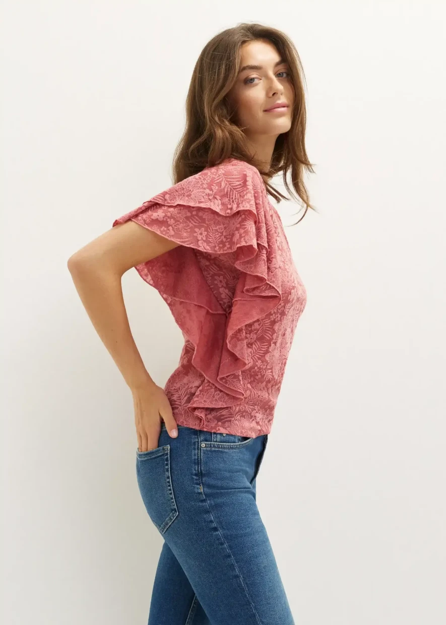 Picture of Ruffled Jacquard T-Shirt