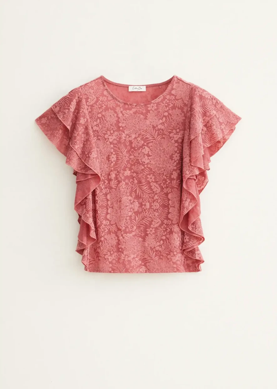 Picture of Ruffled Jacquard T-Shirt