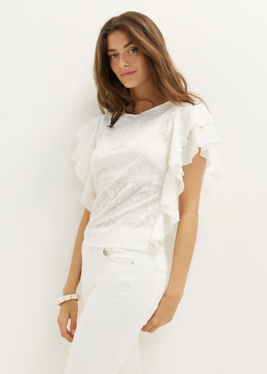 Picture of Ruffled Jacquard T-Shirt