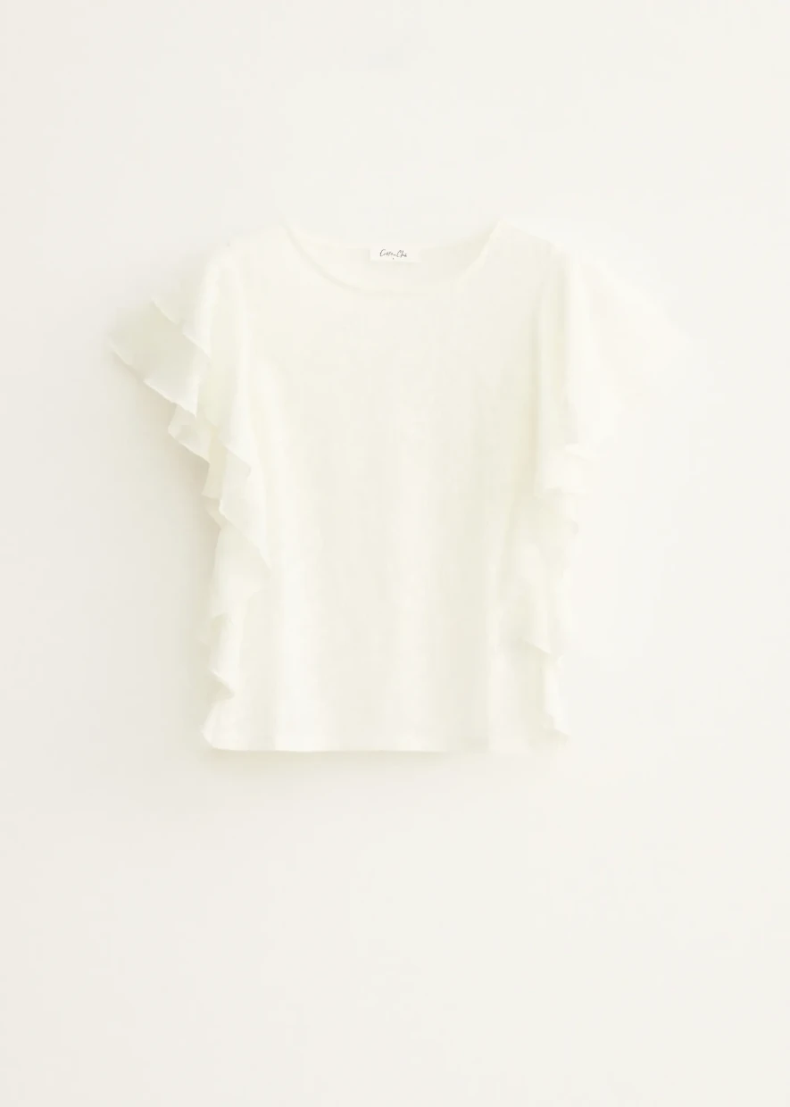 Picture of Ruffled Jacquard T-Shirt