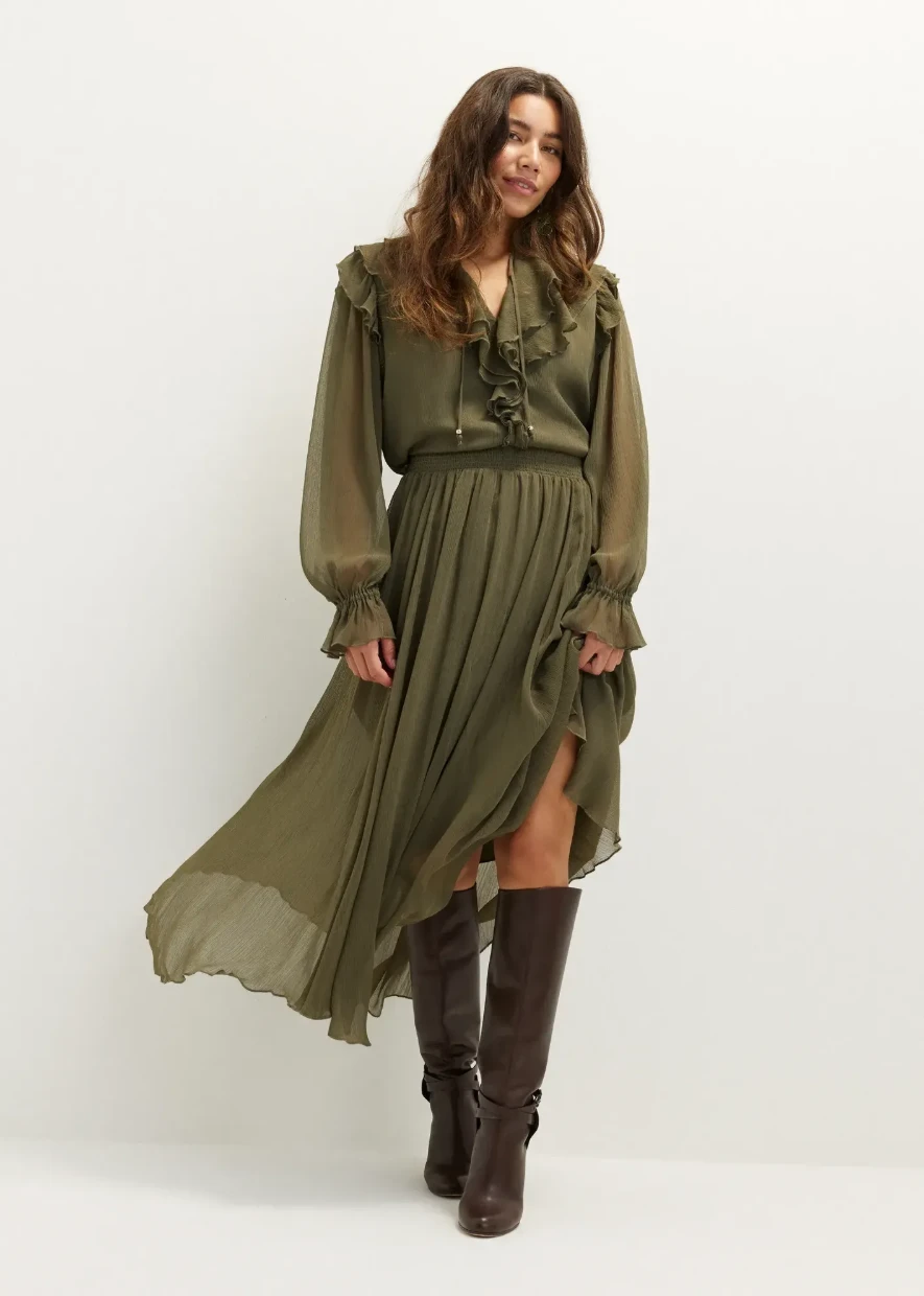 Picture of Ruffled Chiffon Maxi Dress