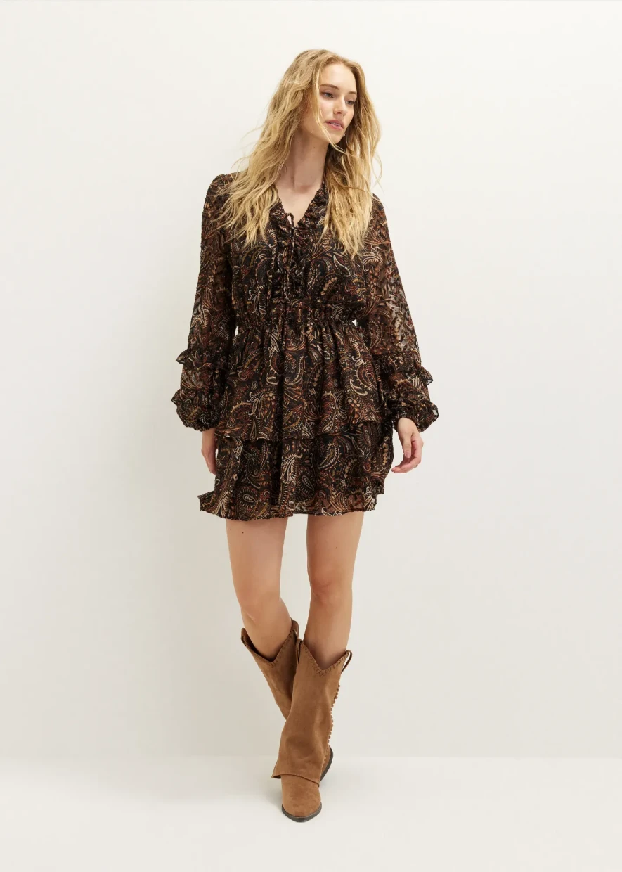 Picture of Printed Ruffle Mini Dress