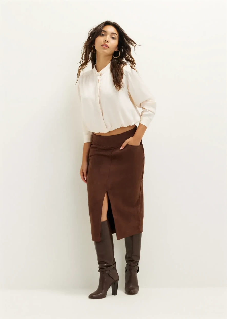 Picture of Satin blouse with drawstring