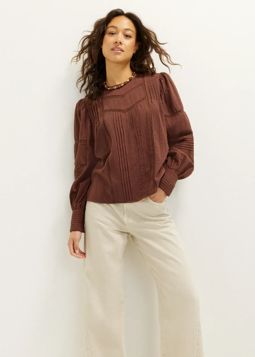 Picture of Embroidered Pintuck Top