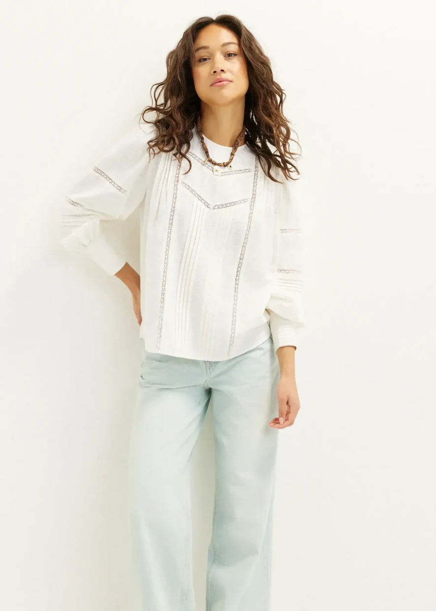 Picture of Embroidered Pintuck Top