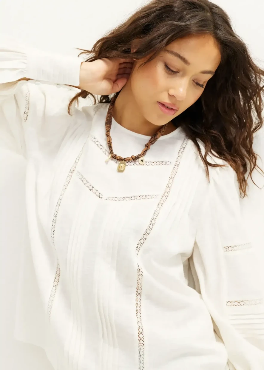 Picture of Embroidered Pintuck Top