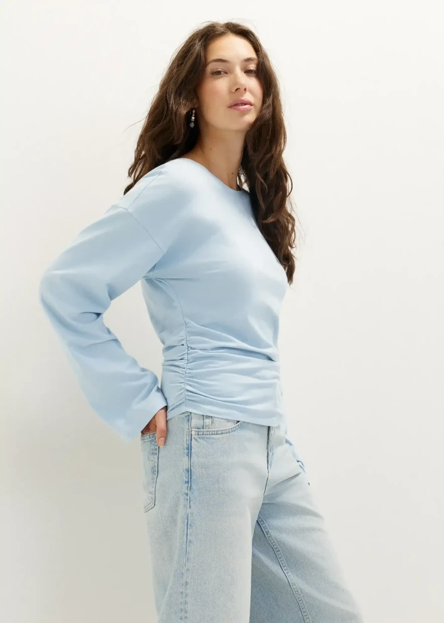 Picture of Long-Sleeve Shirt with Side Pleat Detail