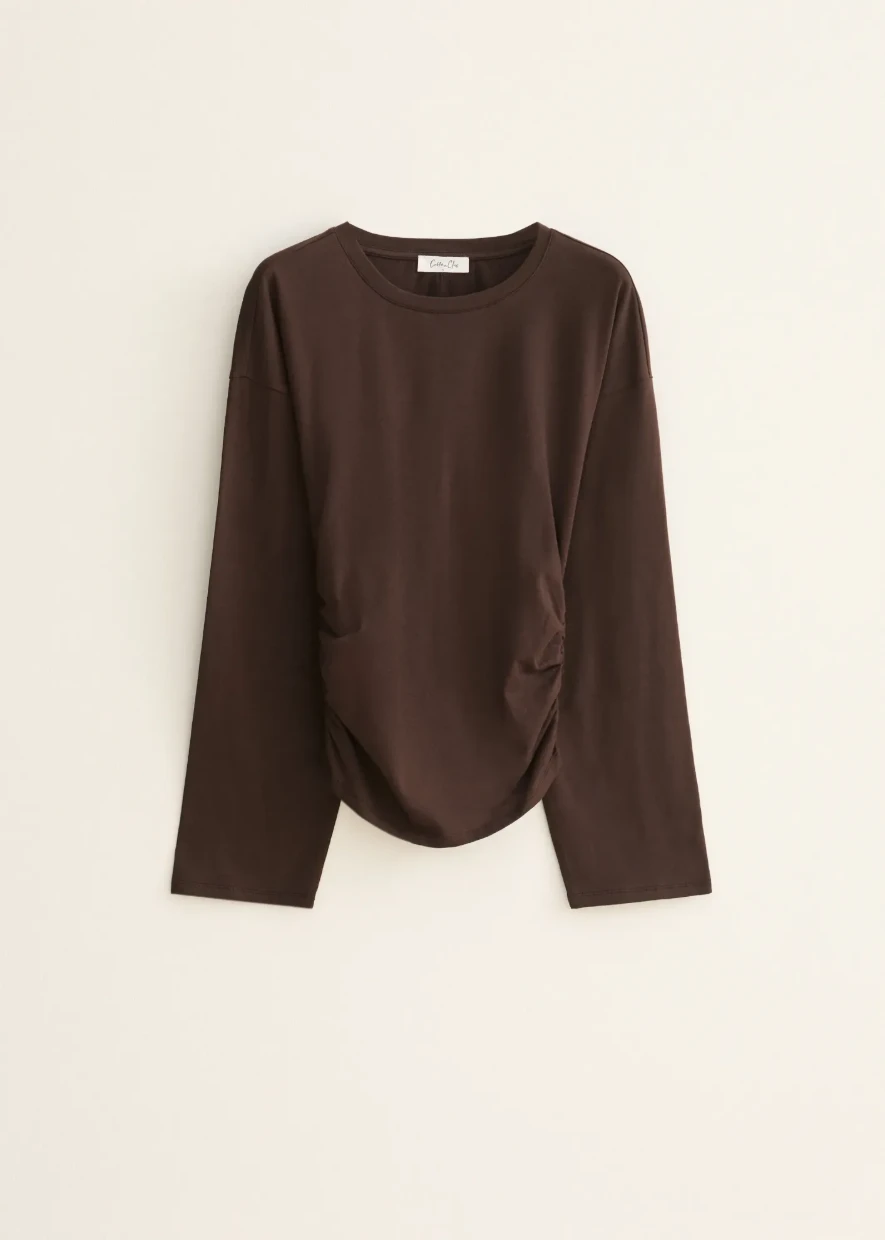 Picture of Long-Sleeve Shirt with Side Pleat Detail