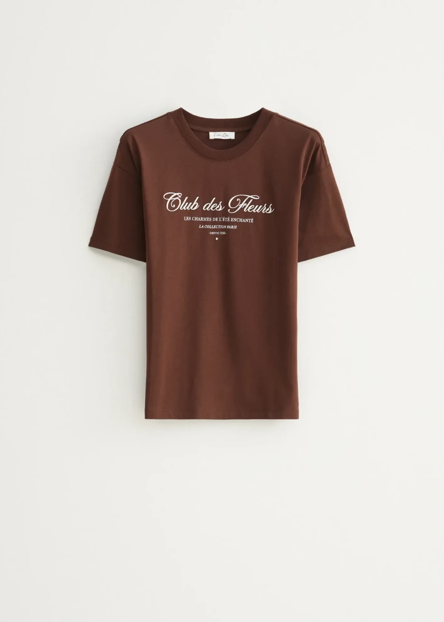 Picture of Graphic Text Print T-Shirt