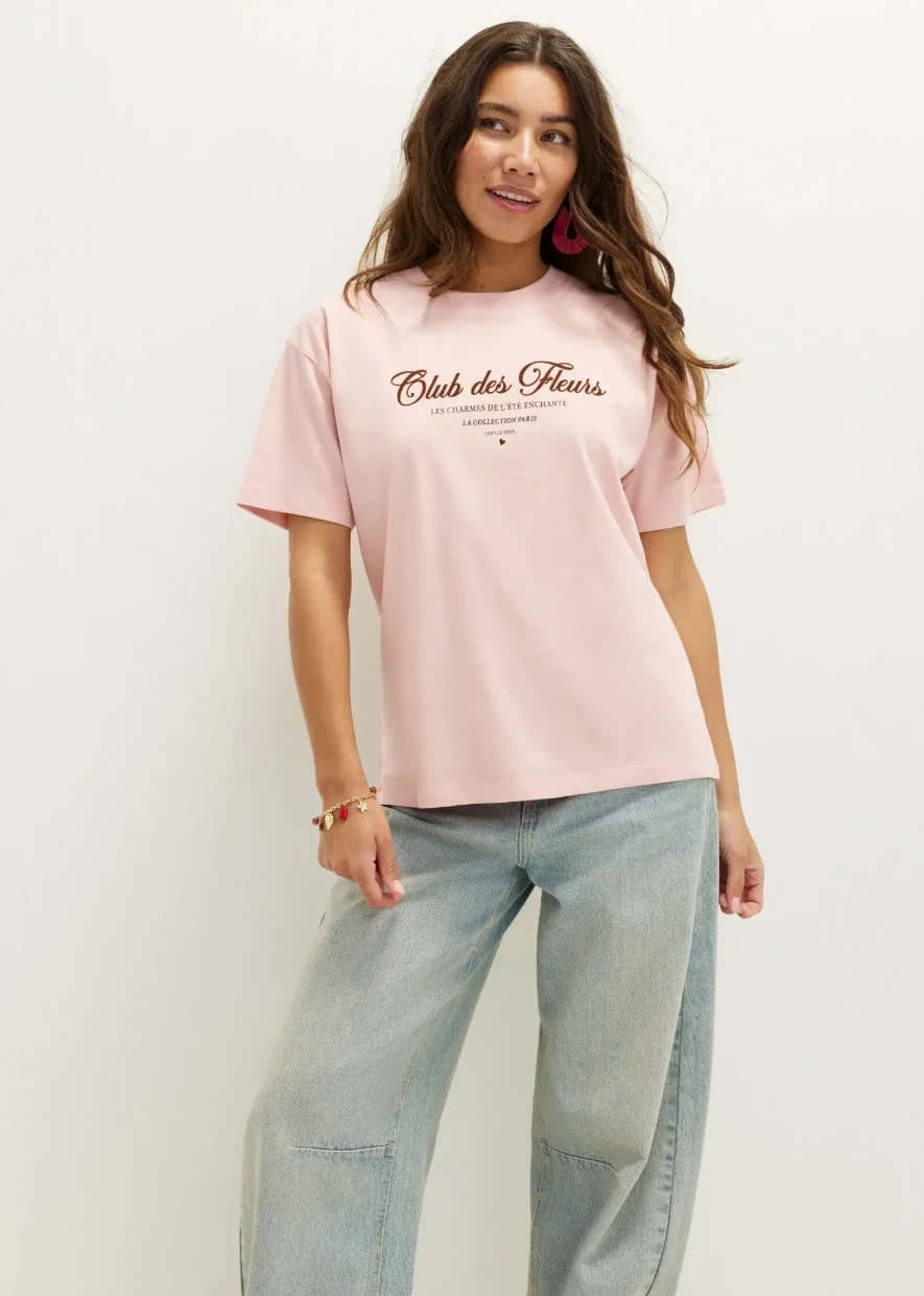Picture of Graphic Text Print T-Shirt