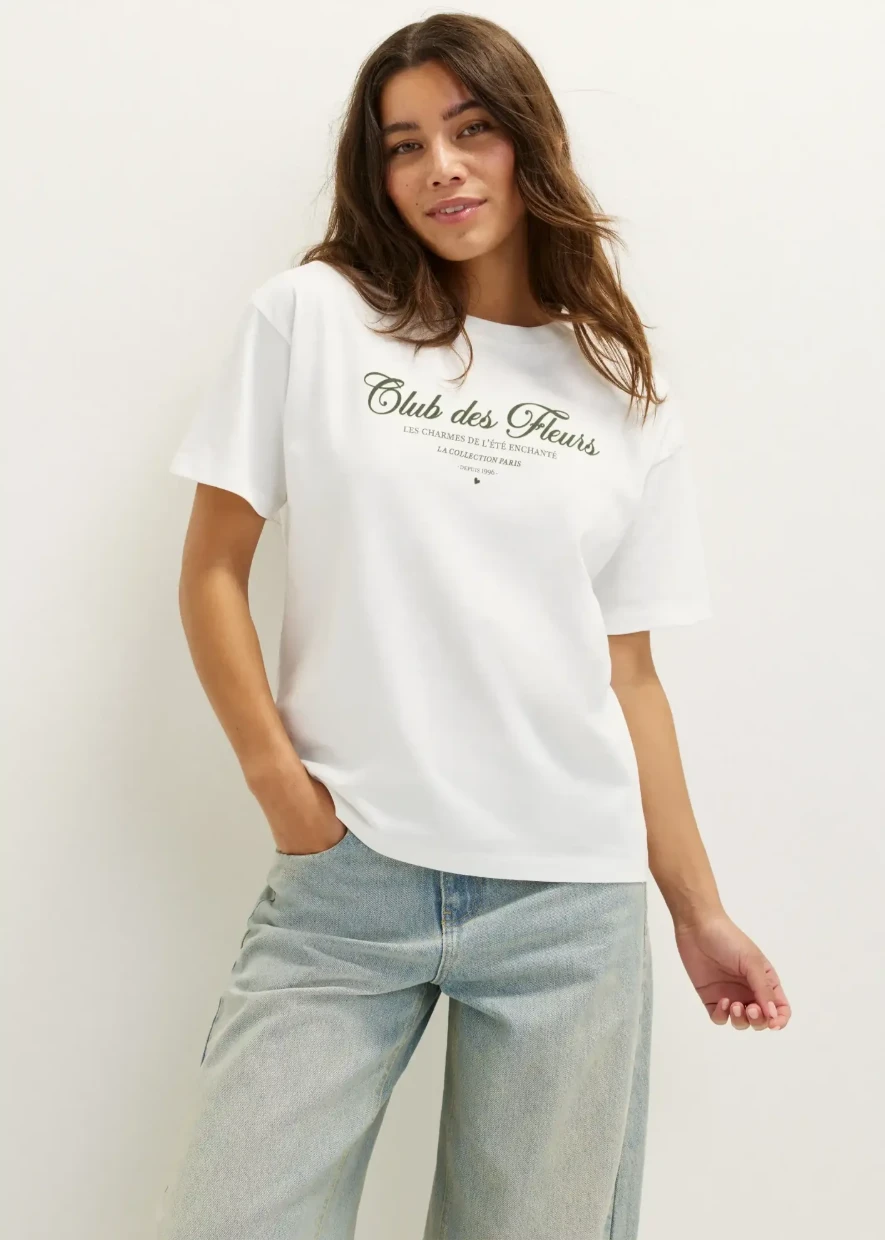 Picture of Graphic Text Print T-Shirt