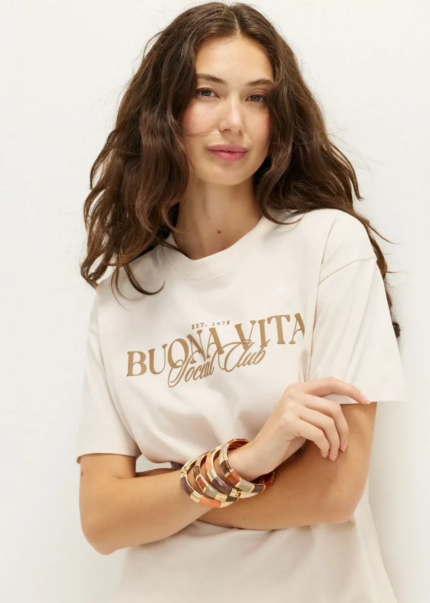 Picture of Graphic Text Print T-Shirt