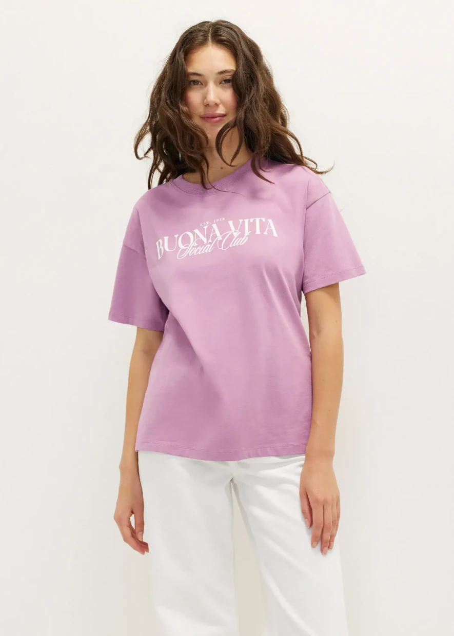 Picture of Graphic Text Print T-Shirt