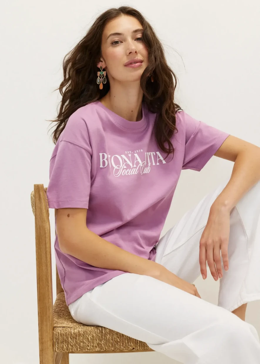 Picture of Graphic Text Print T-Shirt