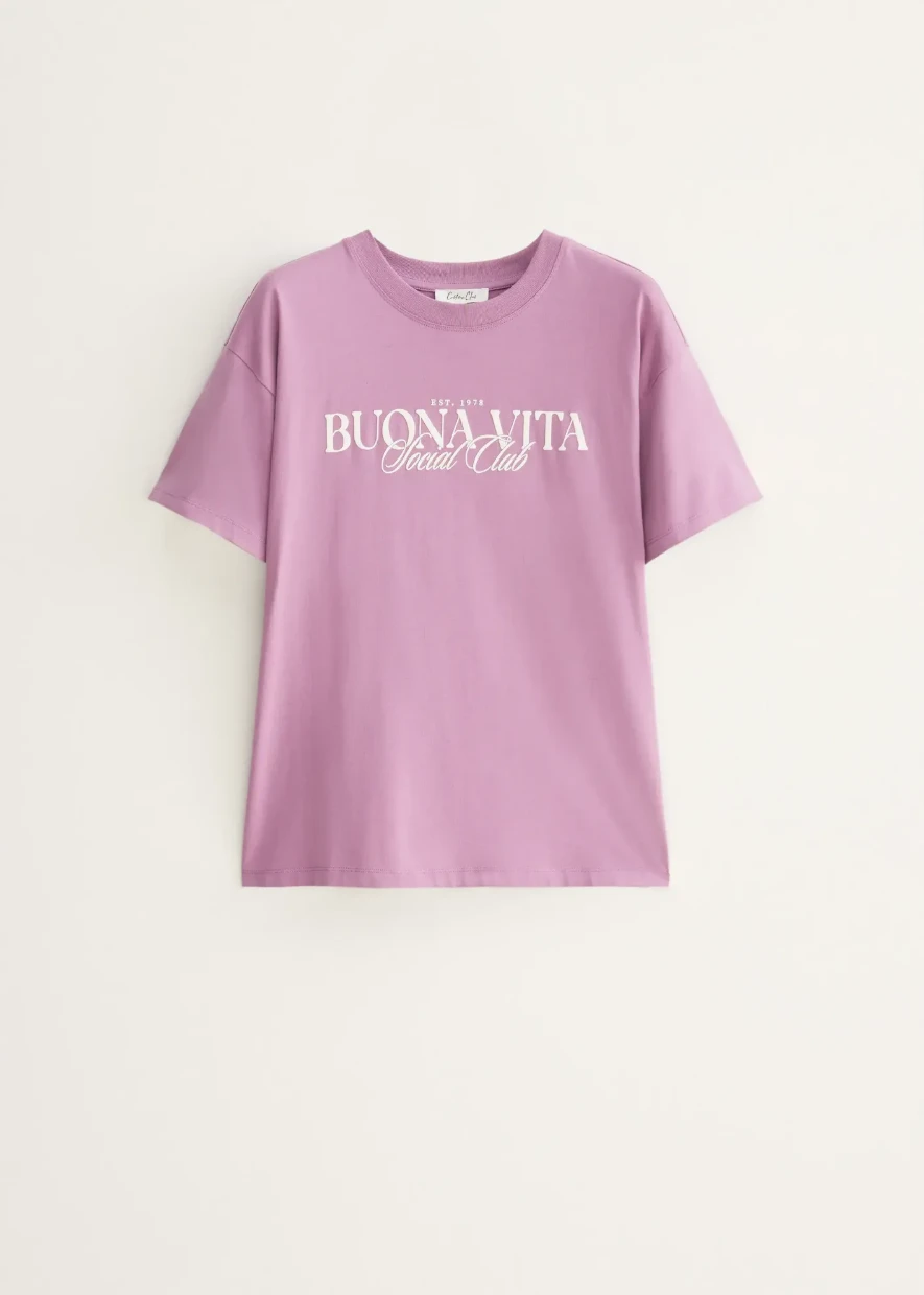Picture of Graphic Text Print T-Shirt