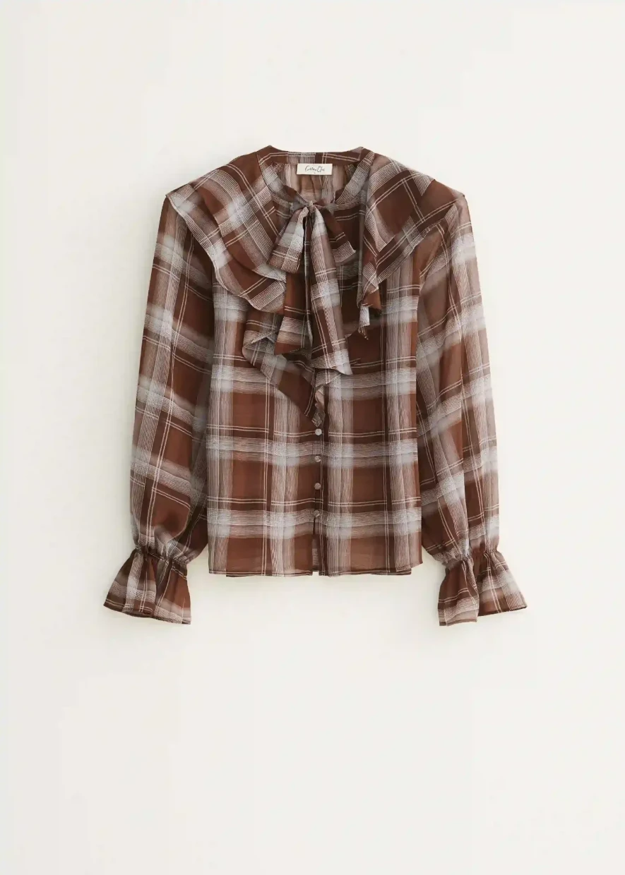 Picture of Blouse with checks and ruffles