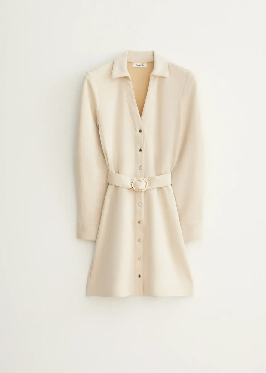 Picture of Belted Suede Shirt Dress