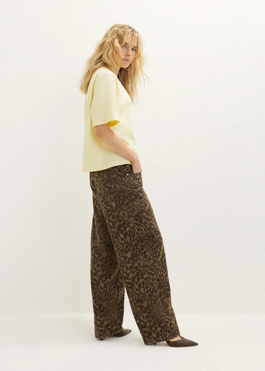 Picture of Leopard Print Barrel Jeans