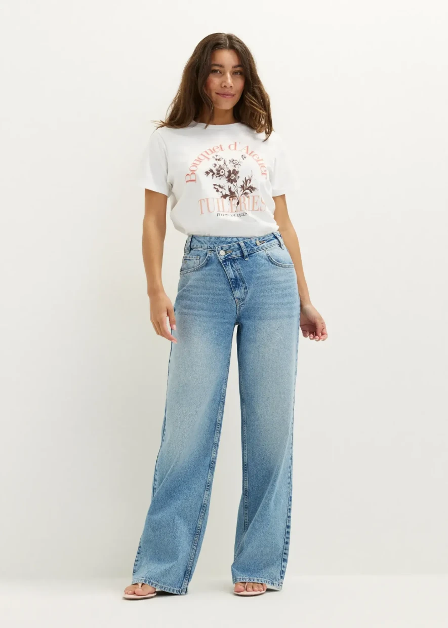 Picture of Asymmetric Wide Leg Jeans