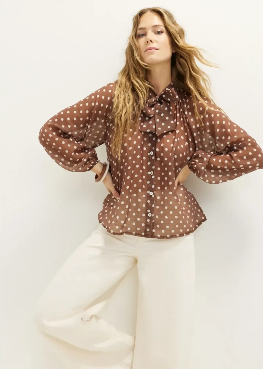 Picture of Polka dot blouse with bow