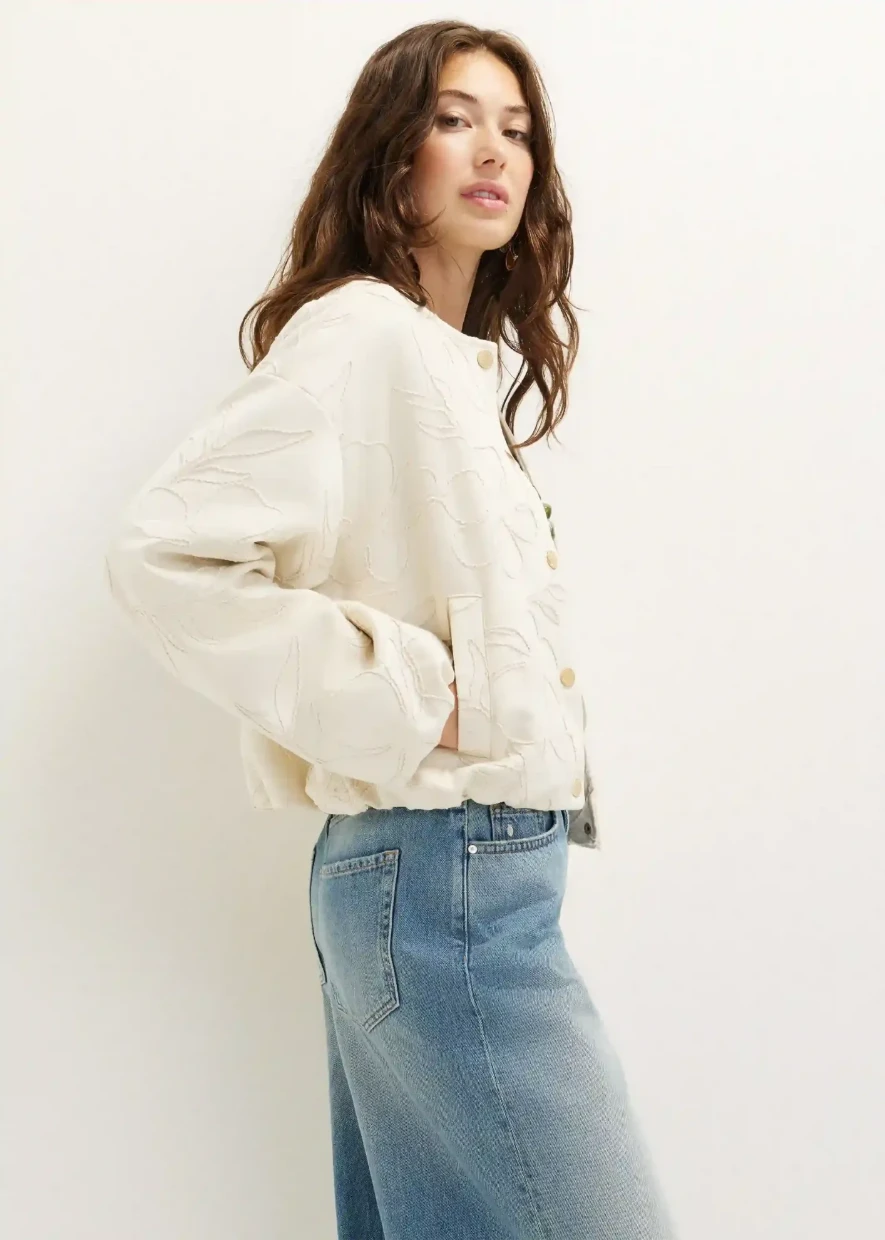 Picture of Embroidered suede bomber