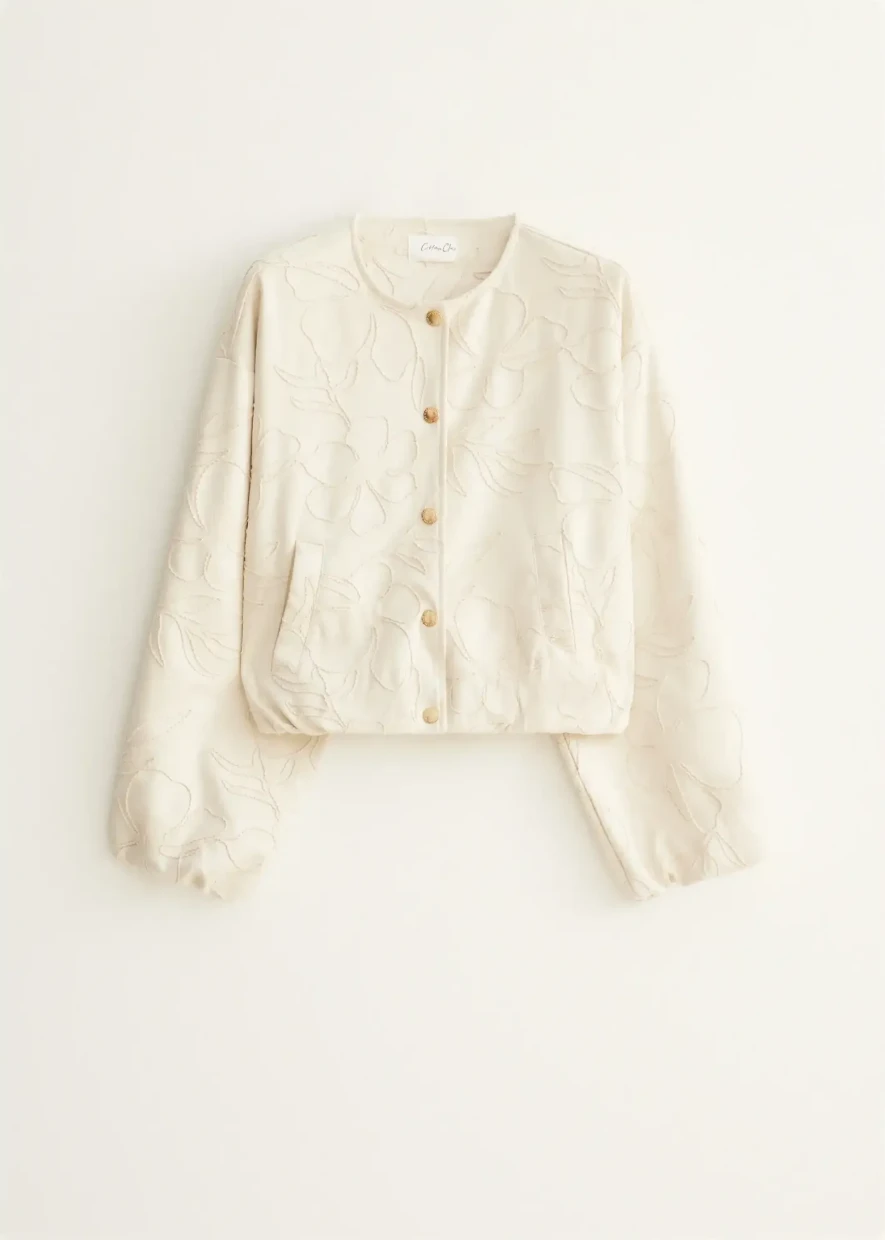 Picture of Embroidered suede bomber