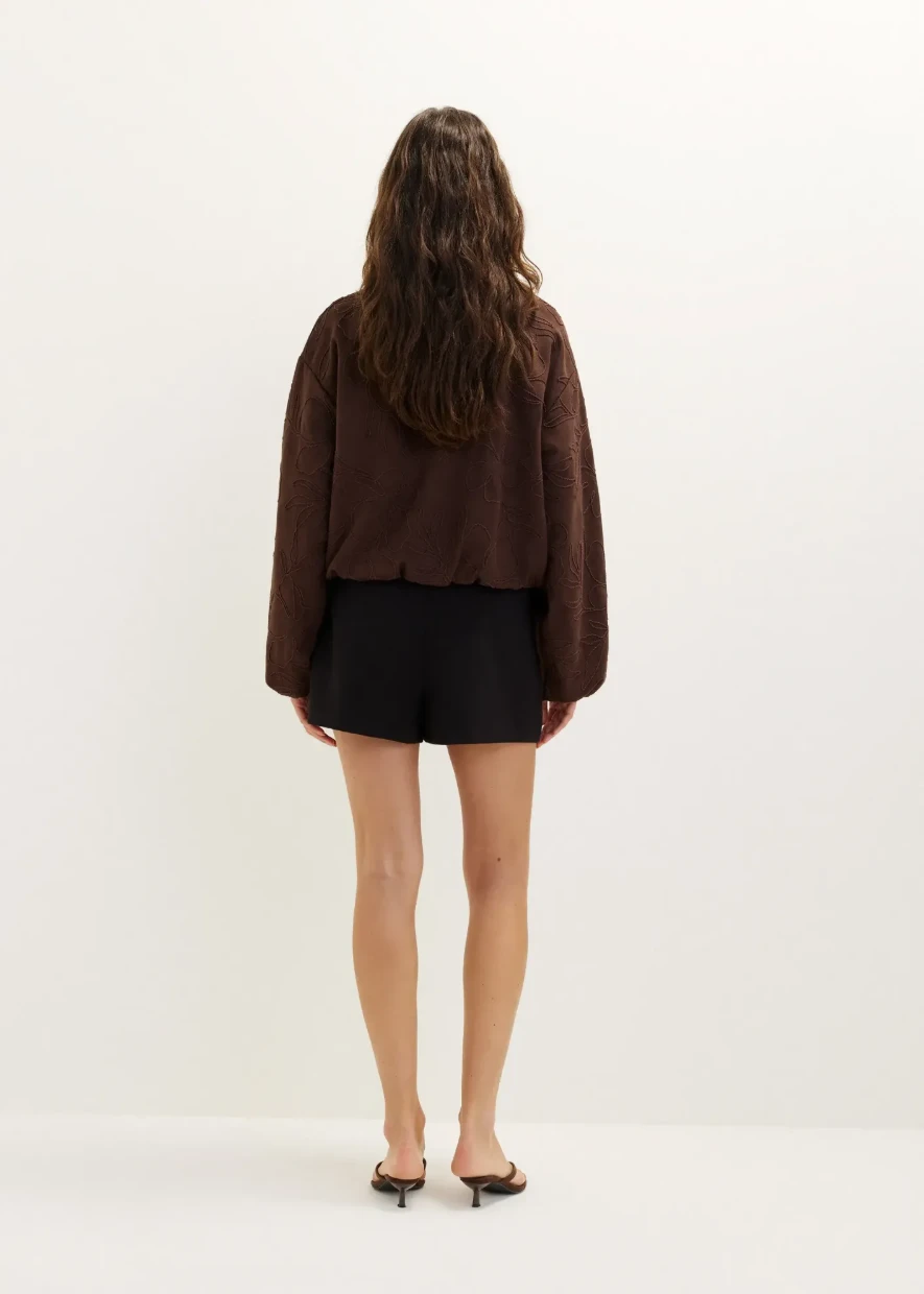Picture of Embroidered suede bomber