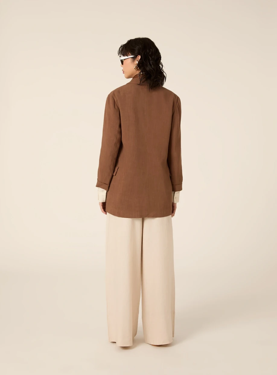 Picture of Double-breasted linen-blend blazer