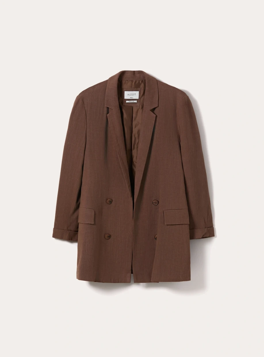 Picture of Double-breasted linen-blend blazer