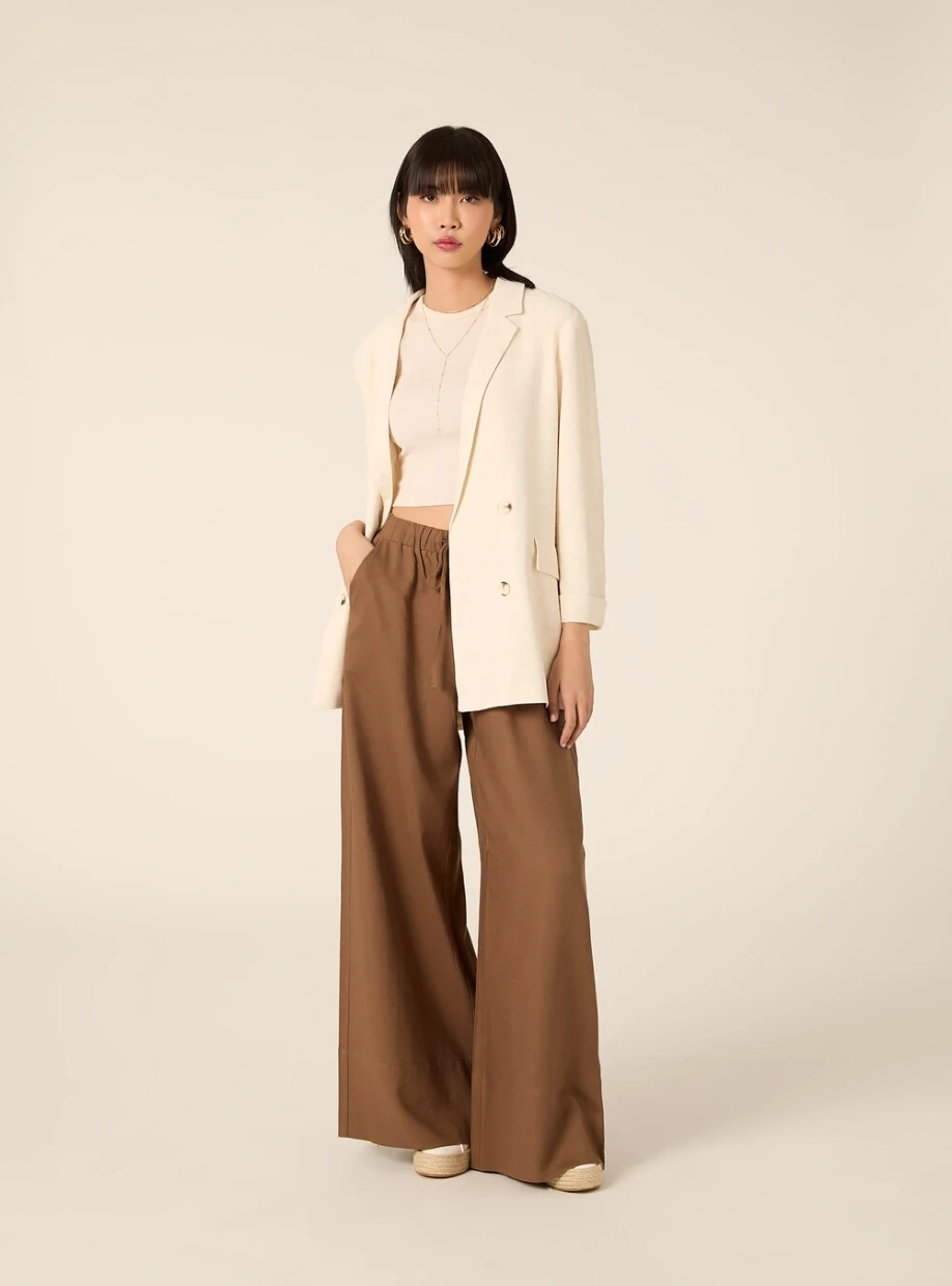 Picture of Double-breasted linen-blend blazer