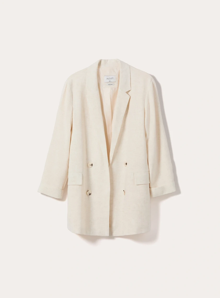 Picture of Double-breasted linen-blend blazer