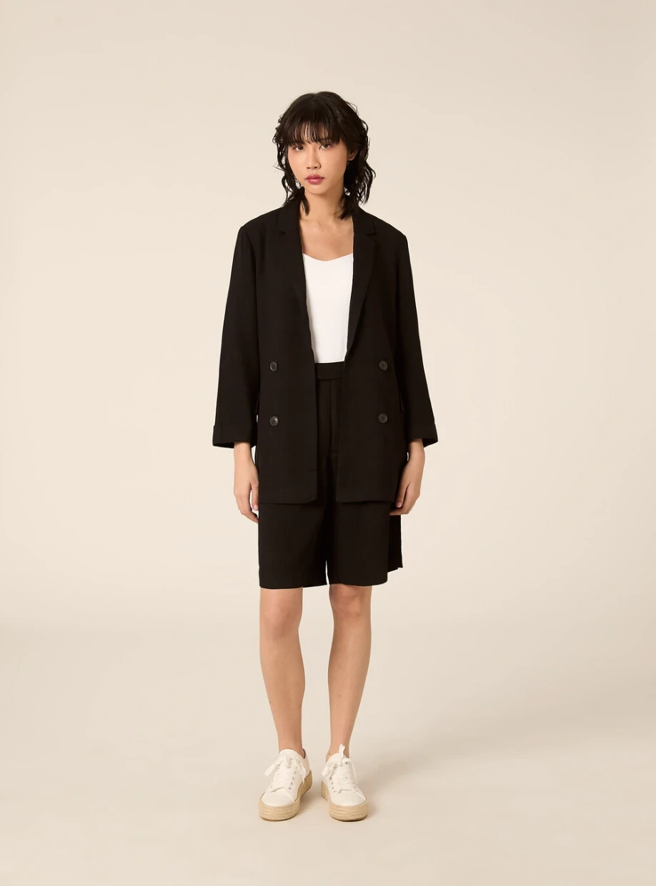 Picture of Double-breasted linen-blend blazer