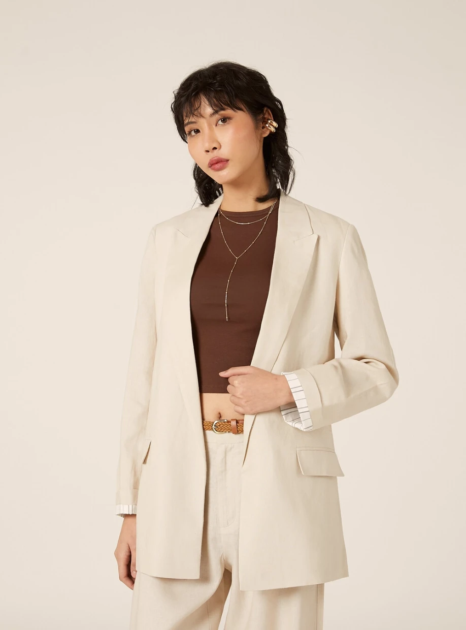Picture of Open Linen Blend Blazer