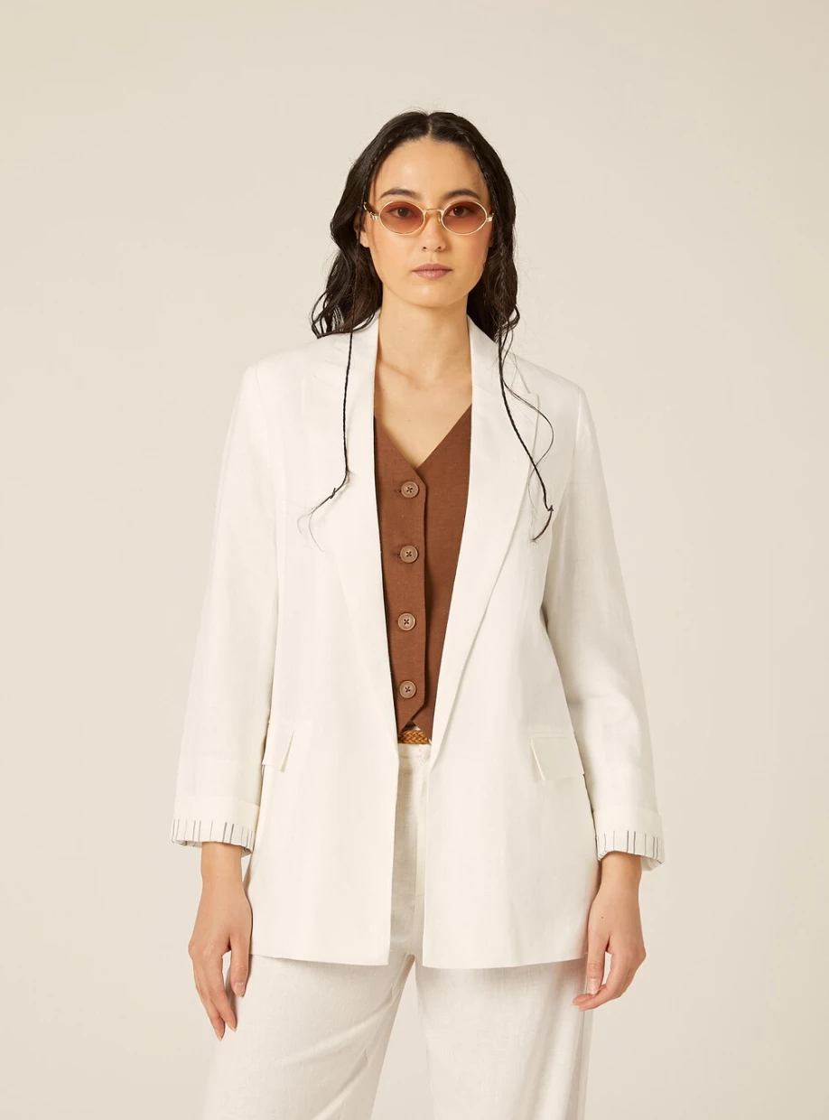 Picture of Open Linen Blend Blazer
