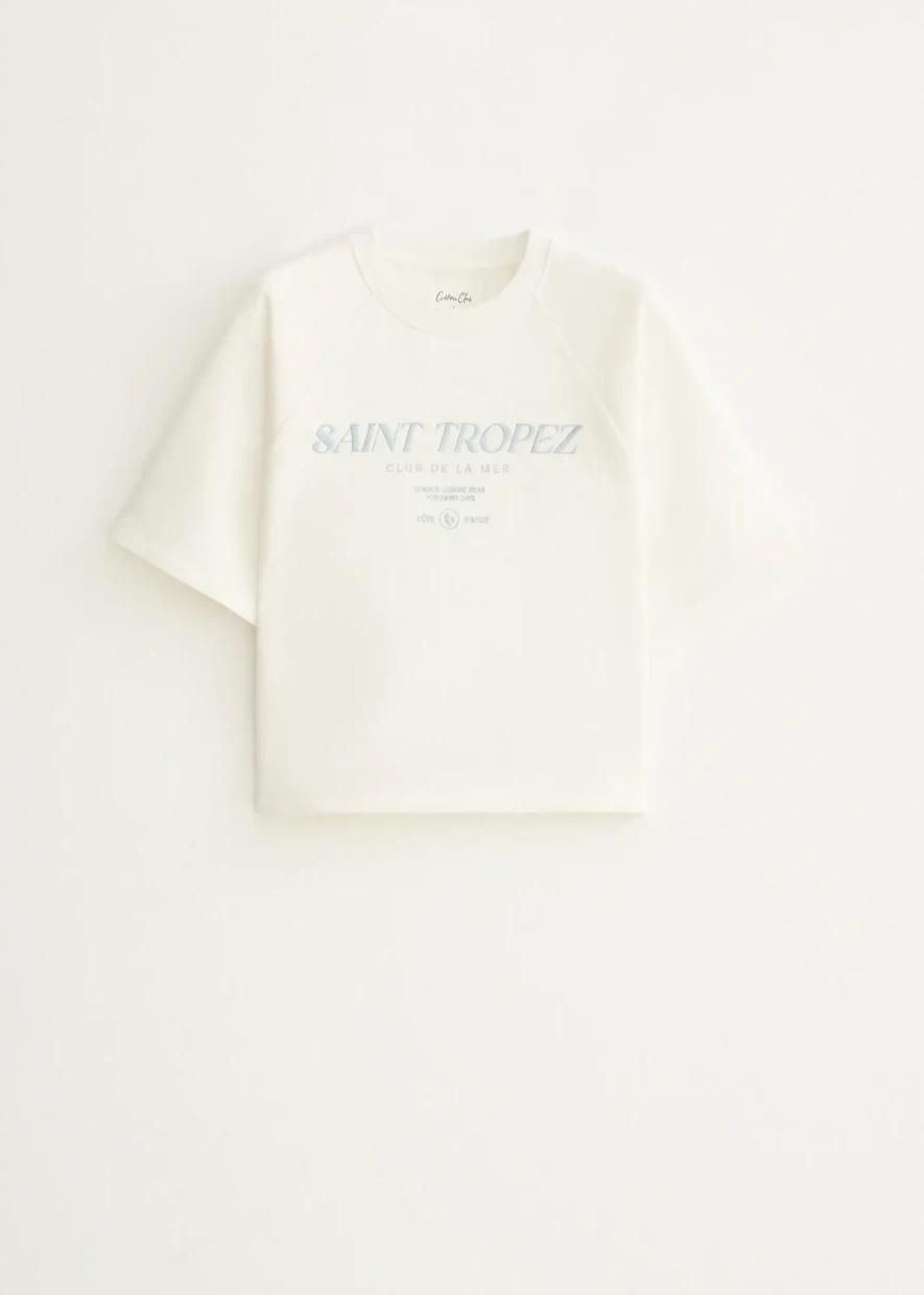 Picture of Printed sweater light blue text