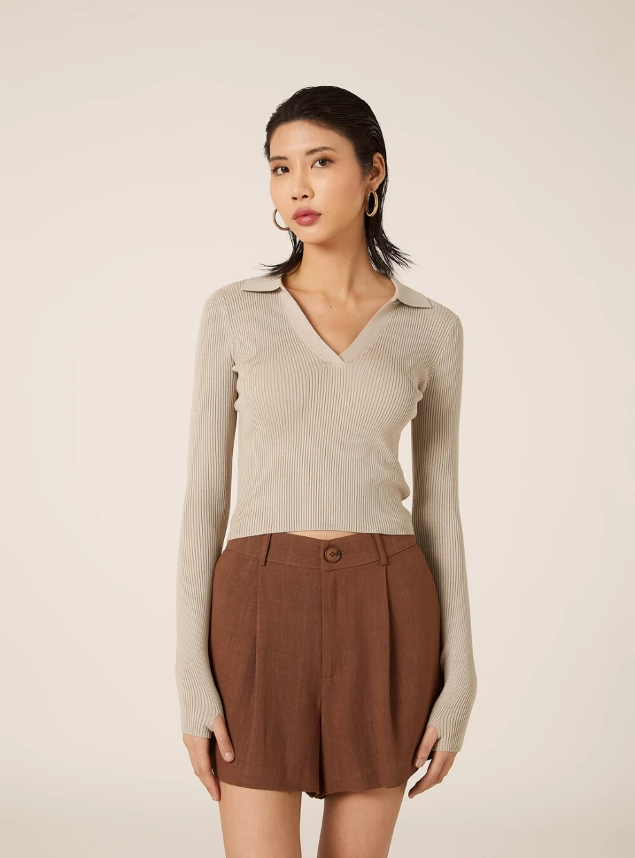 Picture of Ribbed polo sweater