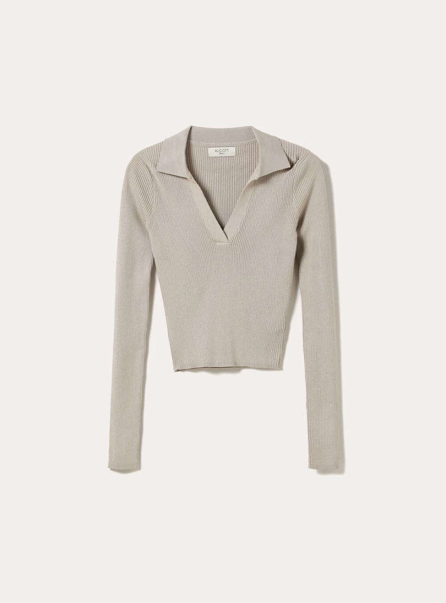 Picture of Ribbed polo sweater