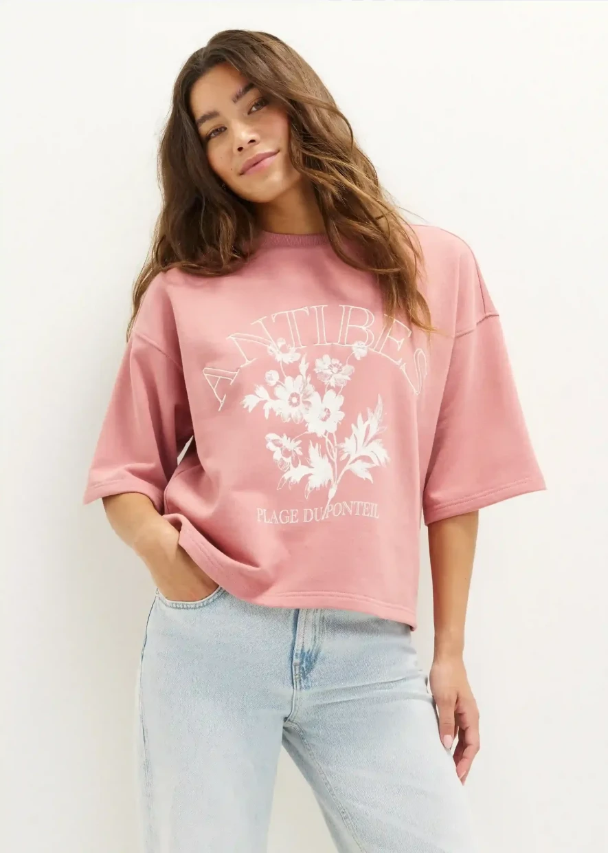 Picture of Short-sleeved pink sweater